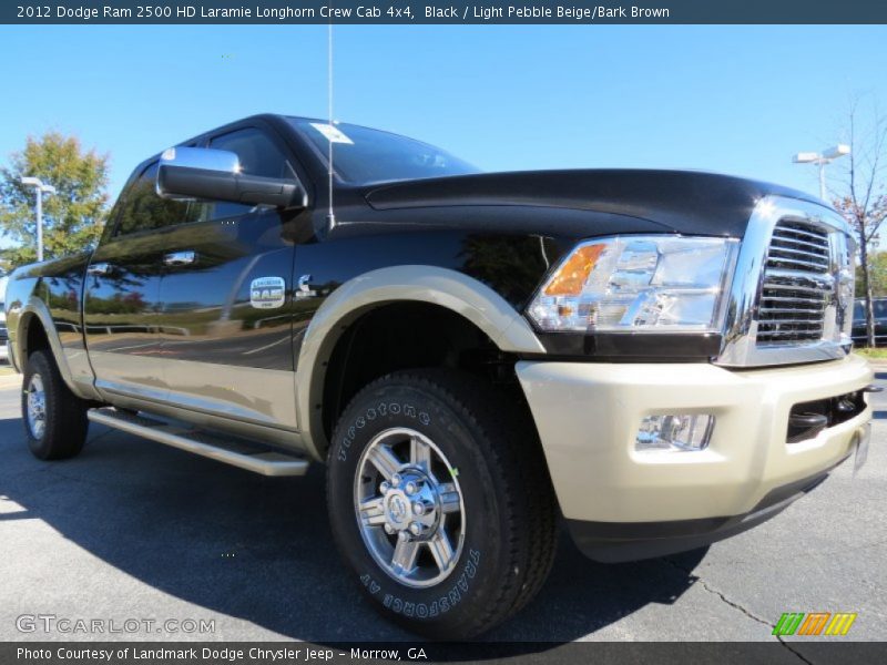 Black / Light Pebble Beige/Bark Brown 2012 Dodge Ram 2500 HD Laramie Longhorn Crew Cab 4x4