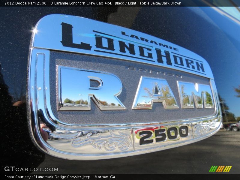 Black / Light Pebble Beige/Bark Brown 2012 Dodge Ram 2500 HD Laramie Longhorn Crew Cab 4x4