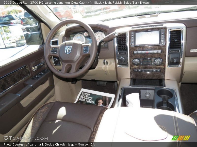 Black / Light Pebble Beige/Bark Brown 2012 Dodge Ram 2500 HD Laramie Longhorn Crew Cab 4x4