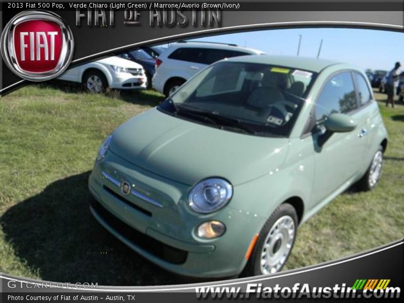Verde Chiaro (Light Green) / Marrone/Avorio (Brown/Ivory) 2013 Fiat 500 Pop
