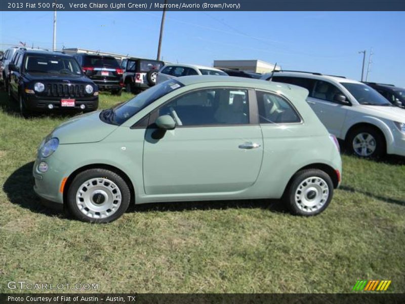 Verde Chiaro (Light Green) / Marrone/Avorio (Brown/Ivory) 2013 Fiat 500 Pop