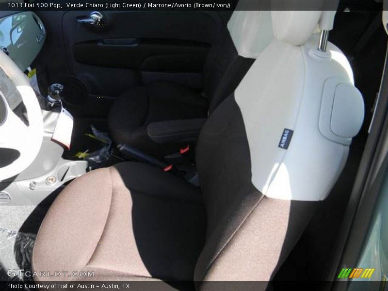 Verde Chiaro (Light Green) / Marrone/Avorio (Brown/Ivory) 2013 Fiat 500 Pop