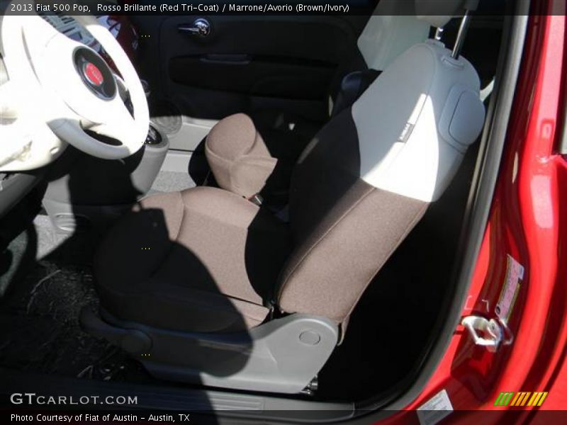 Rosso Brillante (Red Tri-Coat) / Marrone/Avorio (Brown/Ivory) 2013 Fiat 500 Pop