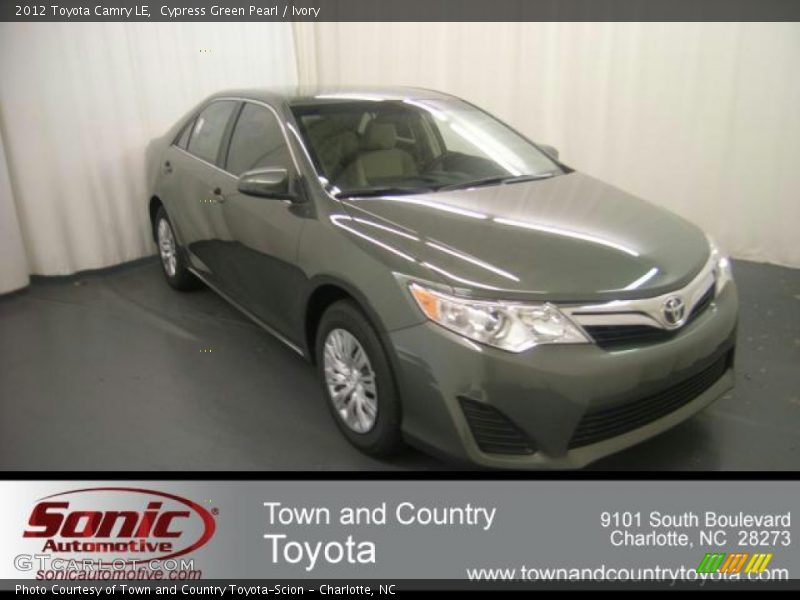 Cypress Green Pearl / Ivory 2012 Toyota Camry LE