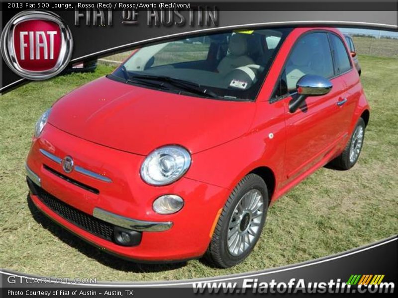 Rosso (Red) / Rosso/Avorio (Red/Ivory) 2013 Fiat 500 Lounge