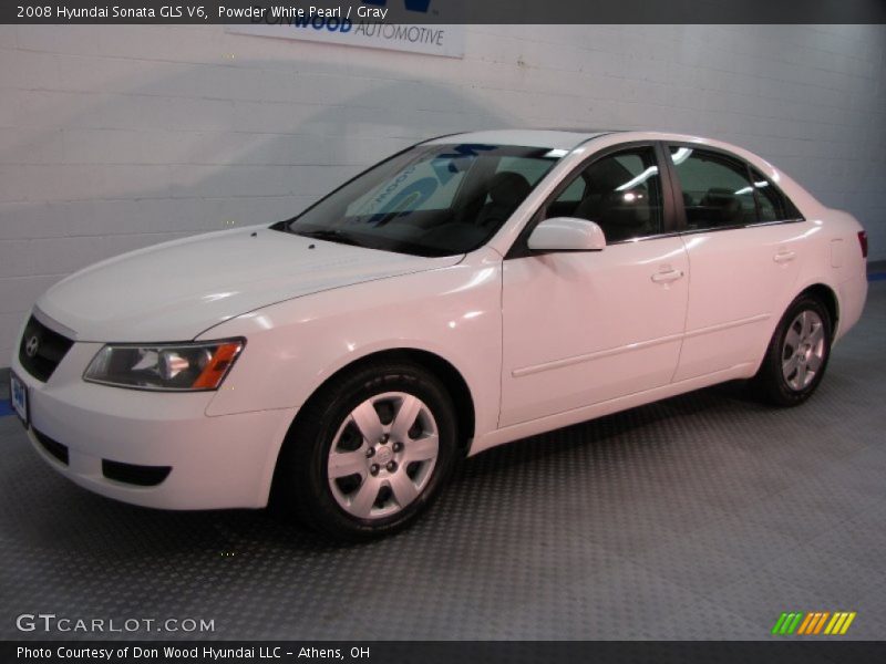 Powder White Pearl / Gray 2008 Hyundai Sonata GLS V6