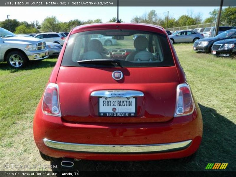 Rosso (Red) / Rosso/Avorio (Red/Ivory) 2013 Fiat 500 Lounge