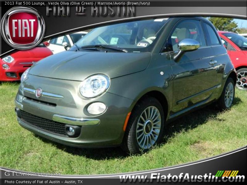 Verde Oliva (Olive Green) / Marrone/Avorio (Brown/Ivory) 2013 Fiat 500 Lounge