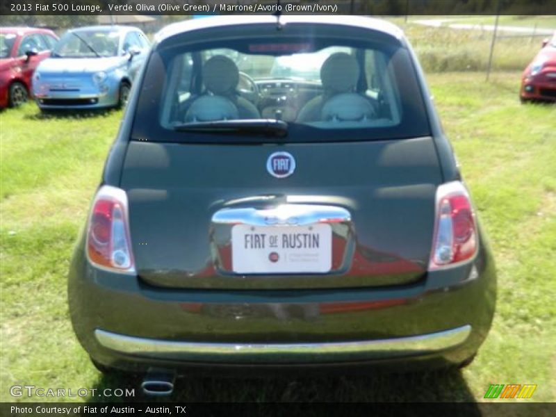 Verde Oliva (Olive Green) / Marrone/Avorio (Brown/Ivory) 2013 Fiat 500 Lounge