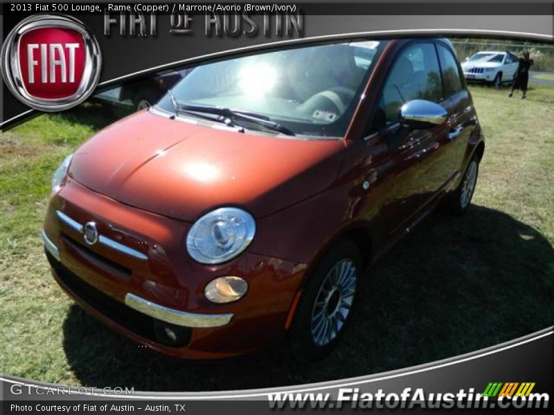 Rame (Copper) / Marrone/Avorio (Brown/Ivory) 2013 Fiat 500 Lounge