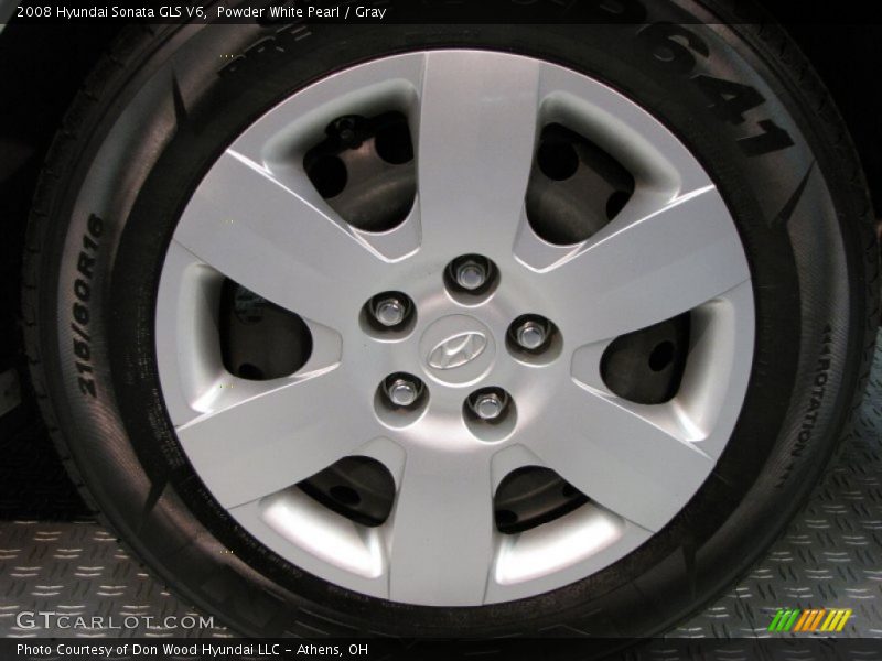 Powder White Pearl / Gray 2008 Hyundai Sonata GLS V6
