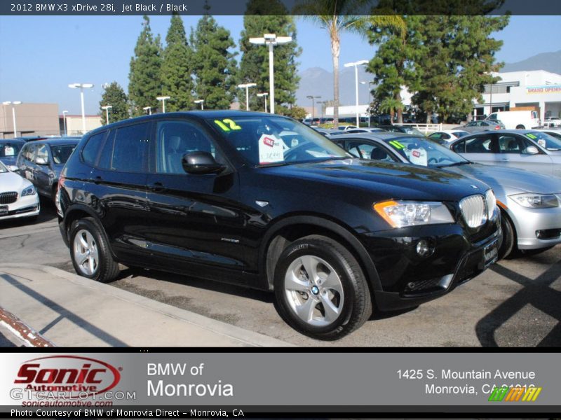 Jet Black / Black 2012 BMW X3 xDrive 28i
