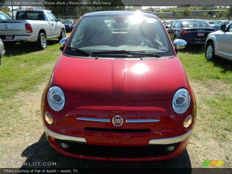 Rosso (Red) / Rosso/Avorio (Red/Ivory) 2013 Fiat 500 Lounge