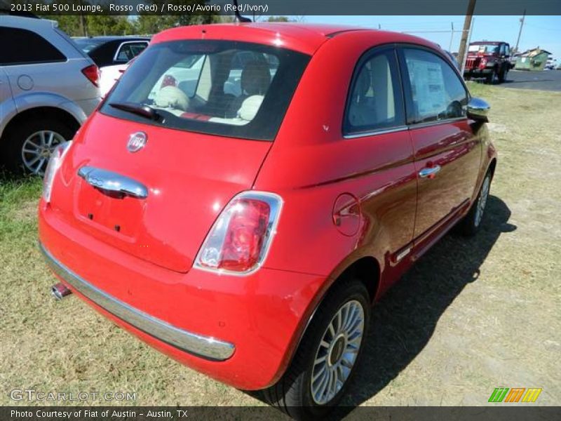 Rosso (Red) / Rosso/Avorio (Red/Ivory) 2013 Fiat 500 Lounge