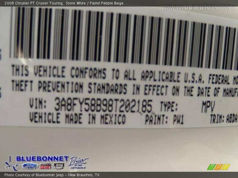 Stone White / Pastel Pebble Beige 2008 Chrysler PT Cruiser Touring