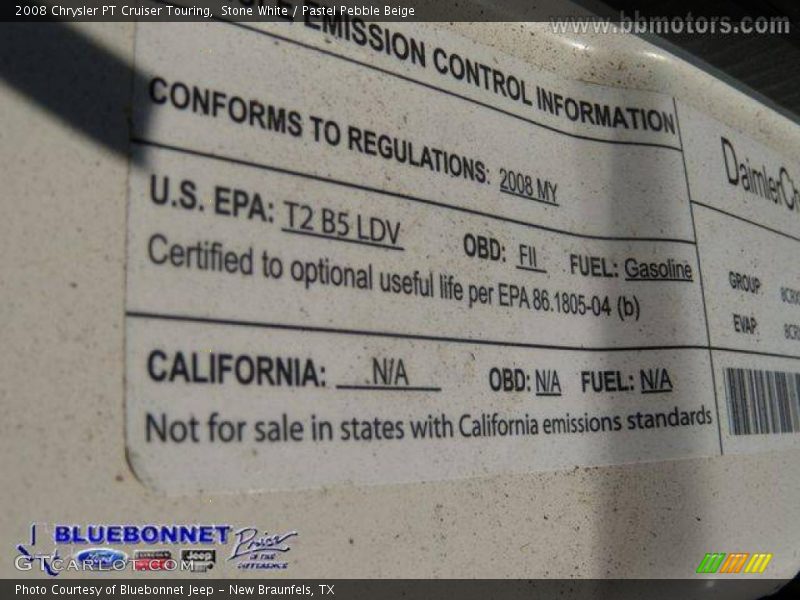 Stone White / Pastel Pebble Beige 2008 Chrysler PT Cruiser Touring