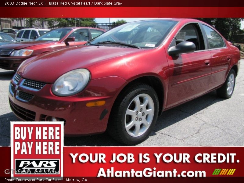 Blaze Red Crystal Pearl / Dark Slate Gray 2003 Dodge Neon SXT