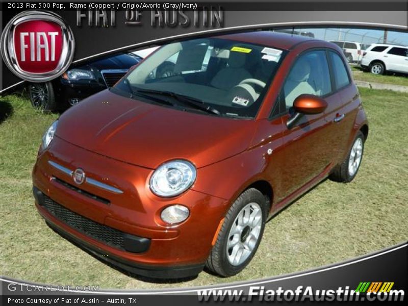 Rame (Copper) / Grigio/Avorio (Gray/Ivory) 2013 Fiat 500 Pop