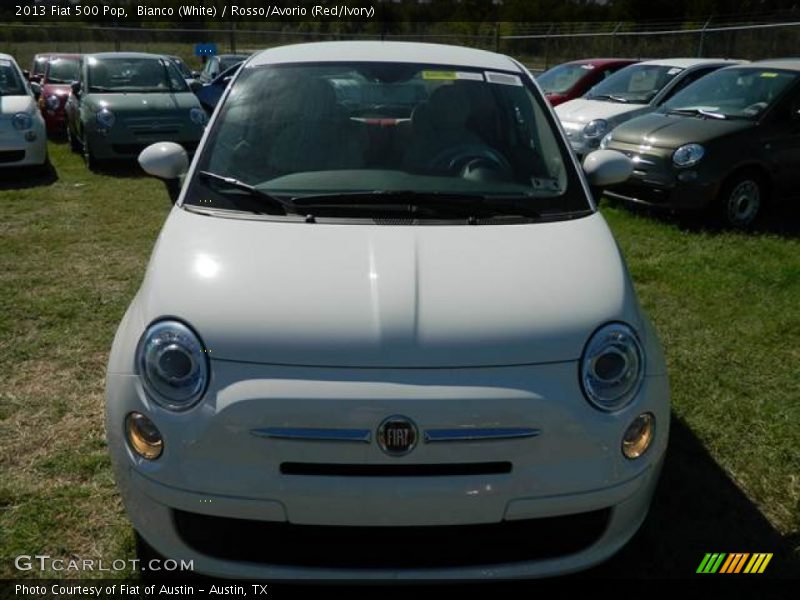 Bianco (White) / Rosso/Avorio (Red/Ivory) 2013 Fiat 500 Pop