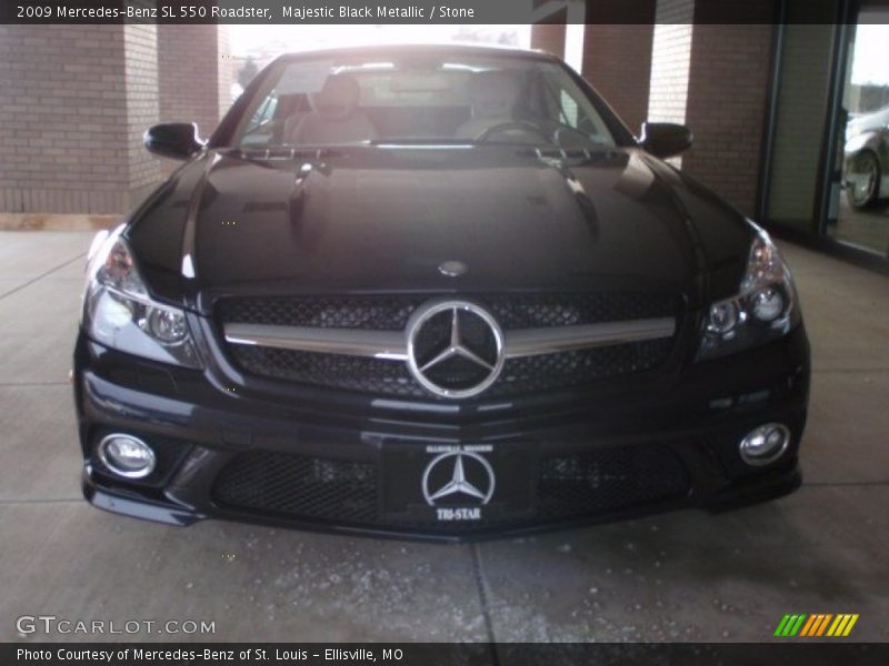 Majestic Black Metallic / Stone 2009 Mercedes-Benz SL 550 Roadster