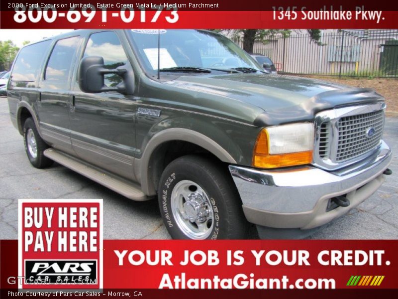 Estate Green Metallic / Medium Parchment 2000 Ford Excursion Limited