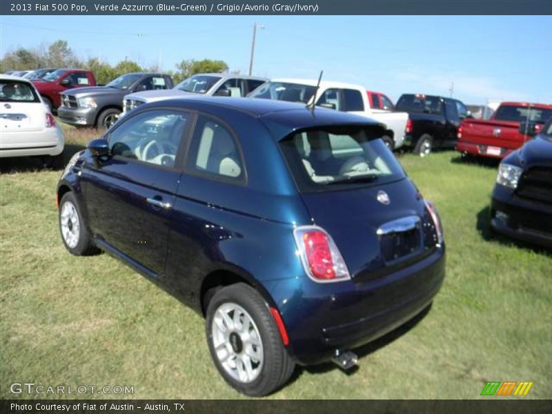Verde Azzurro (Blue-Green) / Grigio/Avorio (Gray/Ivory) 2013 Fiat 500 Pop