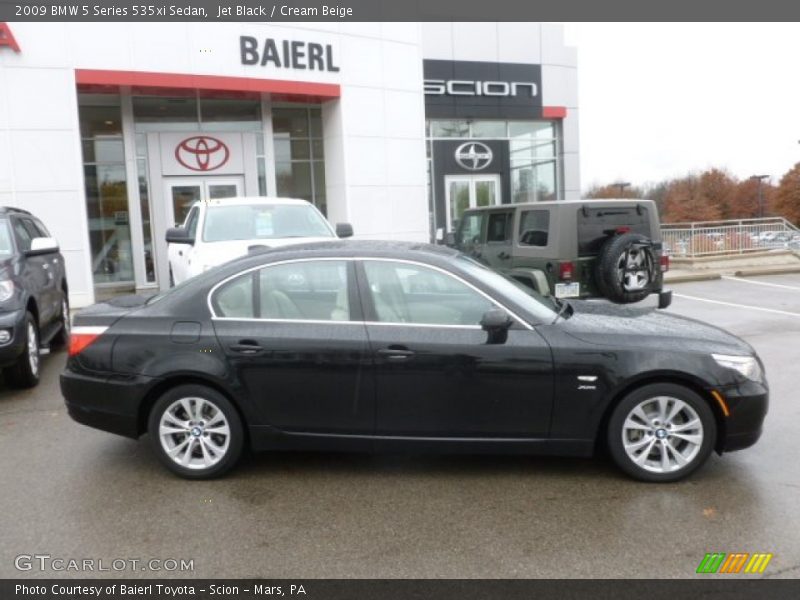 Jet Black / Cream Beige 2009 BMW 5 Series 535xi Sedan