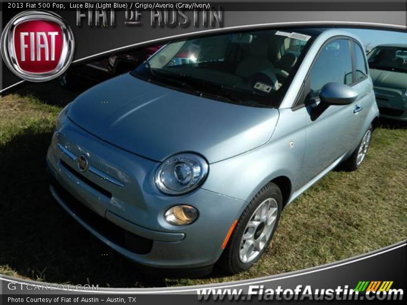 Luce Blu (Light Blue) / Grigio/Avorio (Gray/Ivory) 2013 Fiat 500 Pop