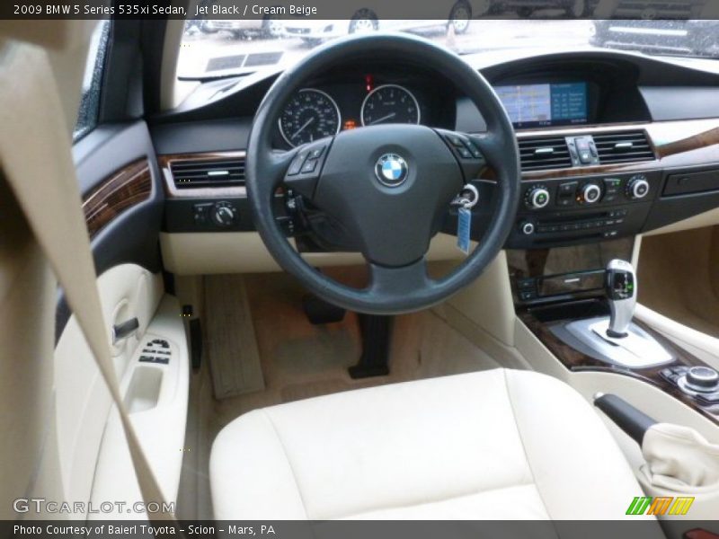 Jet Black / Cream Beige 2009 BMW 5 Series 535xi Sedan