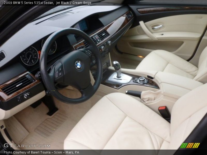 Jet Black / Cream Beige 2009 BMW 5 Series 535xi Sedan