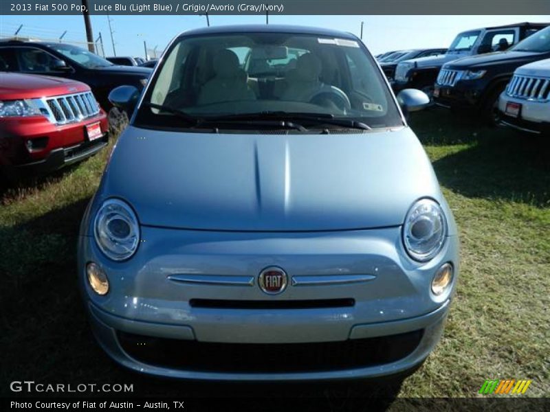 Luce Blu (Light Blue) / Grigio/Avorio (Gray/Ivory) 2013 Fiat 500 Pop