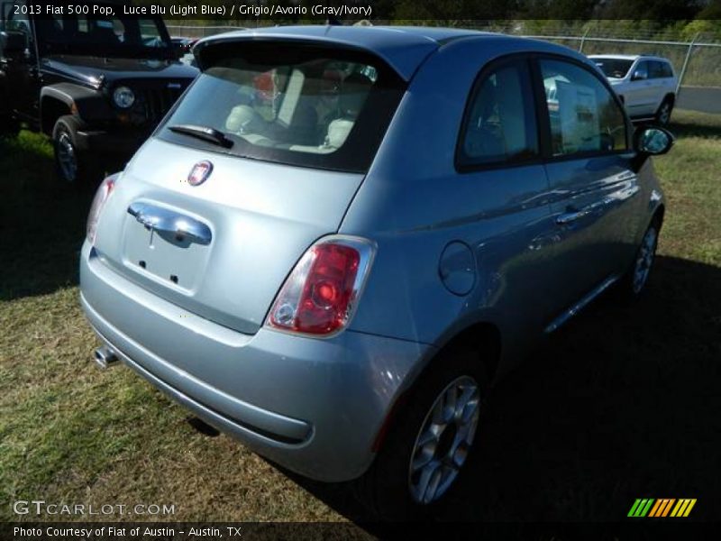 Luce Blu (Light Blue) / Grigio/Avorio (Gray/Ivory) 2013 Fiat 500 Pop