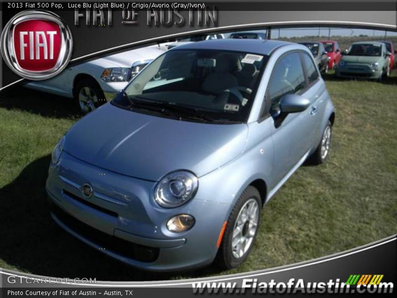 Luce Blu (Light Blue) / Grigio/Avorio (Gray/Ivory) 2013 Fiat 500 Pop
