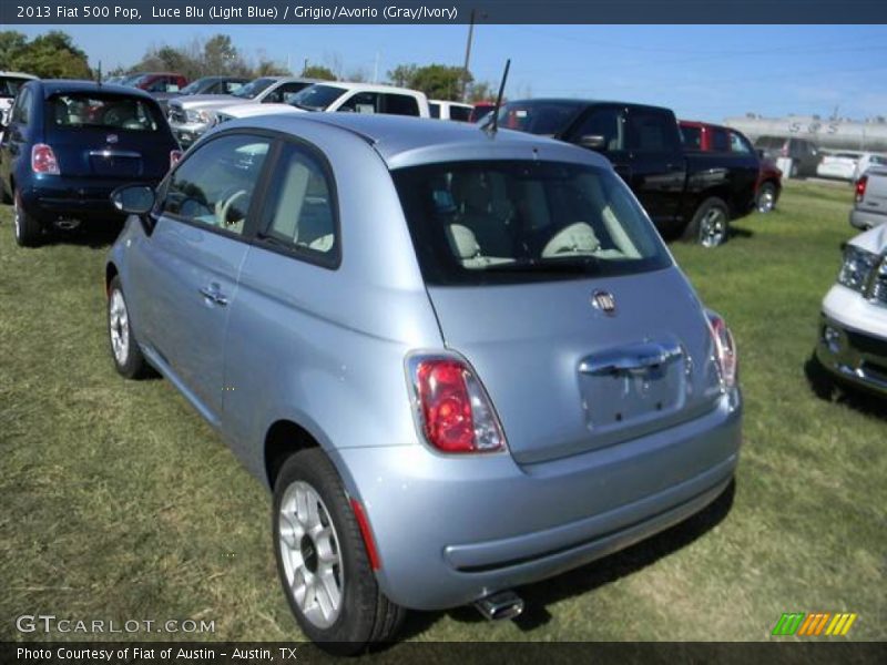 Luce Blu (Light Blue) / Grigio/Avorio (Gray/Ivory) 2013 Fiat 500 Pop