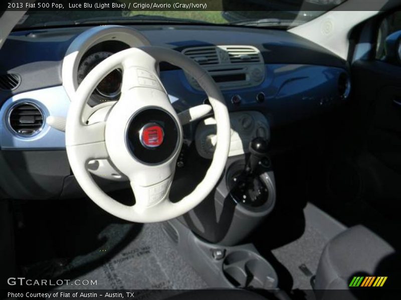 Luce Blu (Light Blue) / Grigio/Avorio (Gray/Ivory) 2013 Fiat 500 Pop