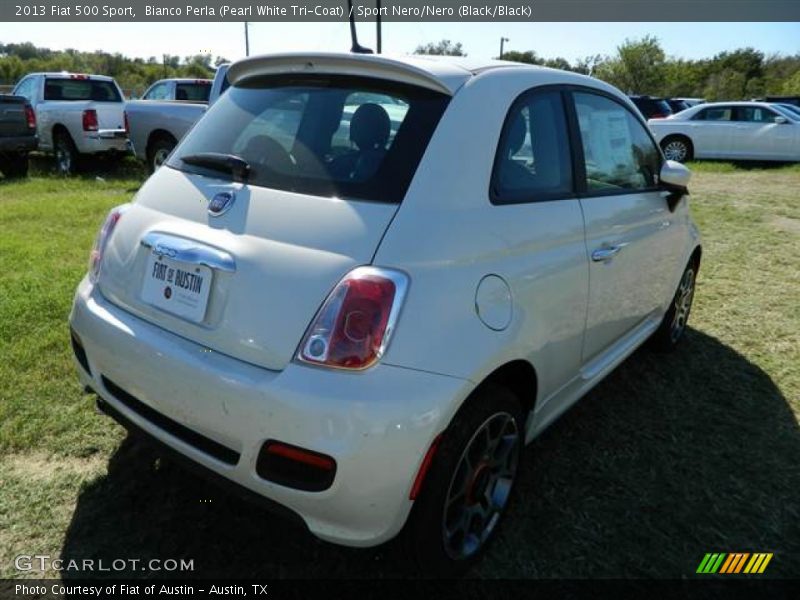 Bianco Perla (Pearl White Tri-Coat) / Sport Nero/Nero (Black/Black) 2013 Fiat 500 Sport