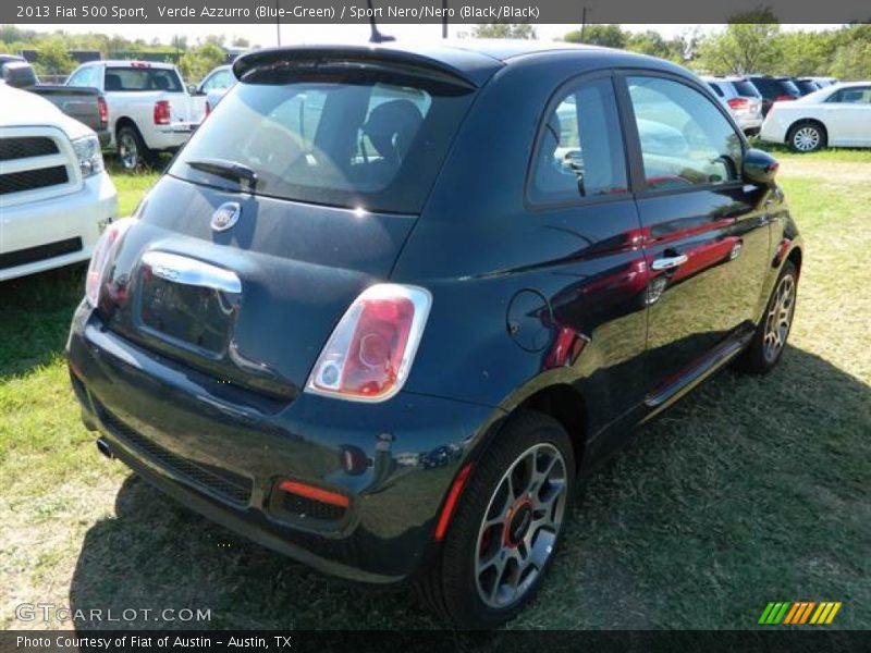 Verde Azzurro (Blue-Green) / Sport Nero/Nero (Black/Black) 2013 Fiat 500 Sport