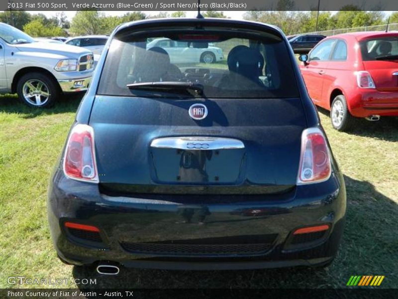 Verde Azzurro (Blue-Green) / Sport Nero/Nero (Black/Black) 2013 Fiat 500 Sport