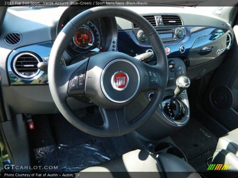 Verde Azzurro (Blue-Green) / Sport Nero/Nero (Black/Black) 2013 Fiat 500 Sport