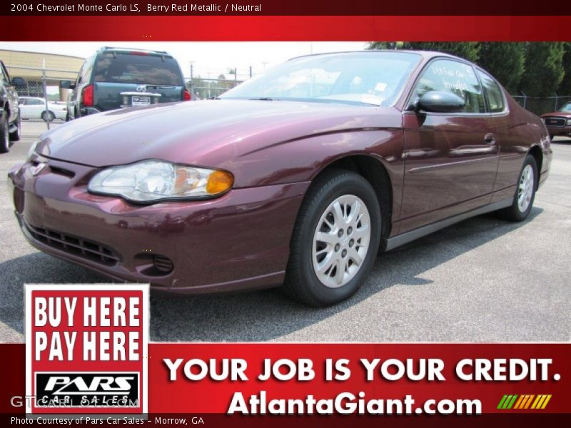 Berry Red Metallic / Neutral 2004 Chevrolet Monte Carlo LS