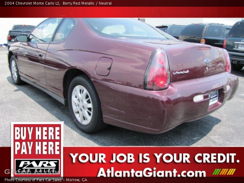 Berry Red Metallic / Neutral 2004 Chevrolet Monte Carlo LS