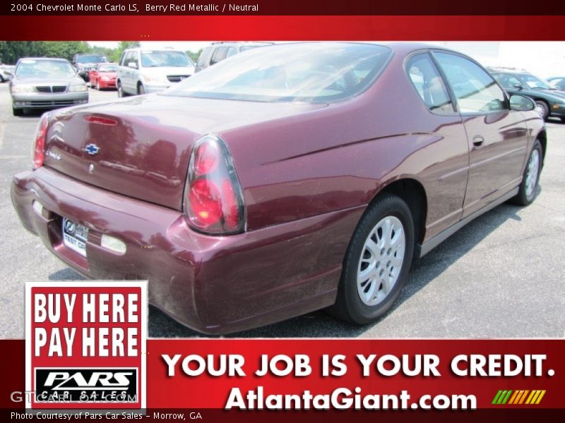 Berry Red Metallic / Neutral 2004 Chevrolet Monte Carlo LS