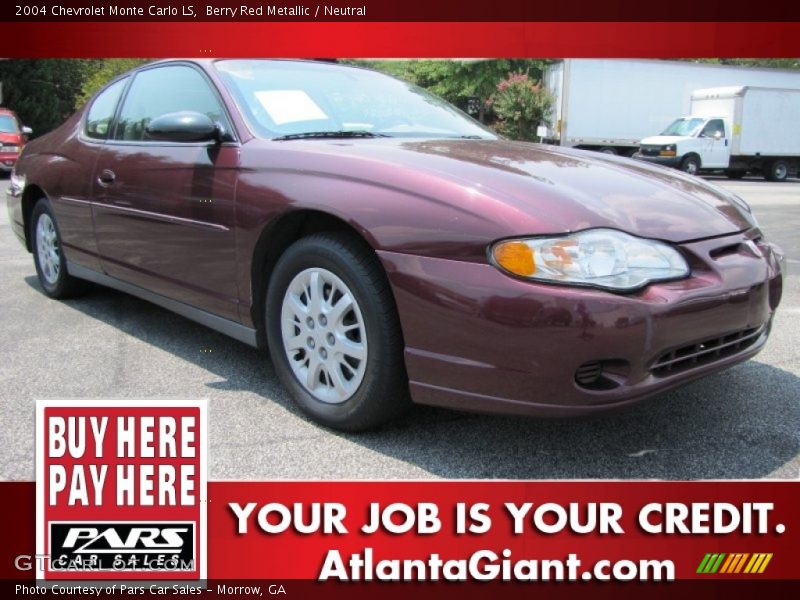 Berry Red Metallic / Neutral 2004 Chevrolet Monte Carlo LS