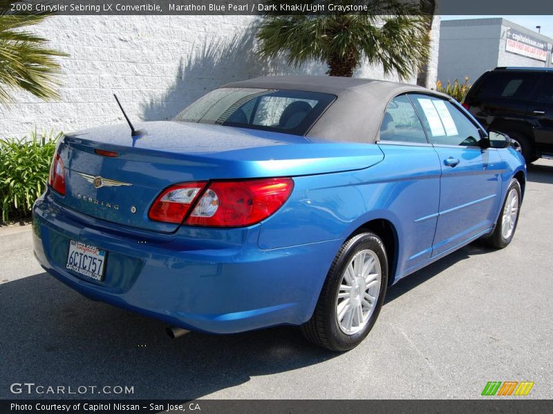 Marathon Blue Pearl / Dark Khaki/Light Graystone 2008 Chrysler Sebring LX Convertible