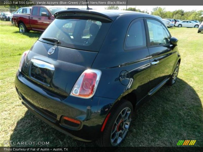 Verde Azzurro (Blue-Green) / Sport Nero/Nero (Black/Black) 2013 Fiat 500 Sport