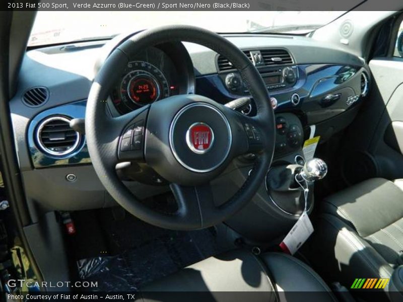 Verde Azzurro (Blue-Green) / Sport Nero/Nero (Black/Black) 2013 Fiat 500 Sport