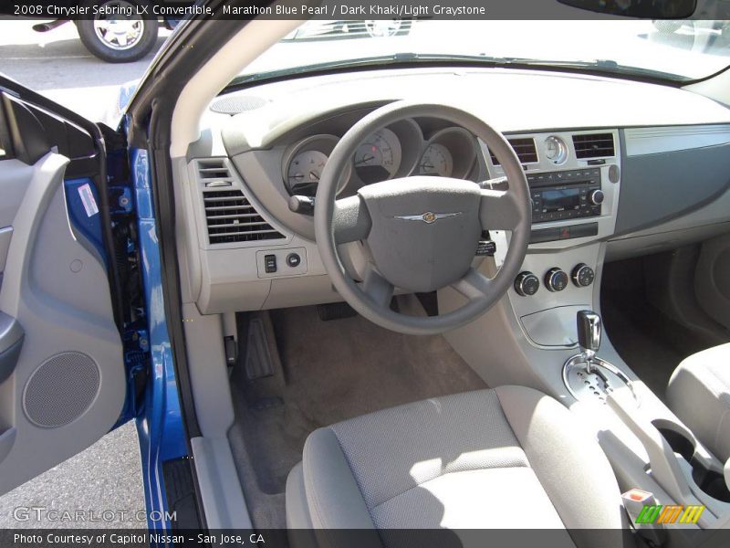 Marathon Blue Pearl / Dark Khaki/Light Graystone 2008 Chrysler Sebring LX Convertible