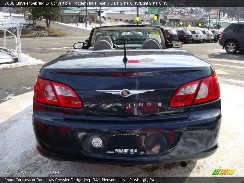 Modern Blue Pearl / Dark Slate Gray/Light Slate Gray 2008 Chrysler Sebring LX Convertible