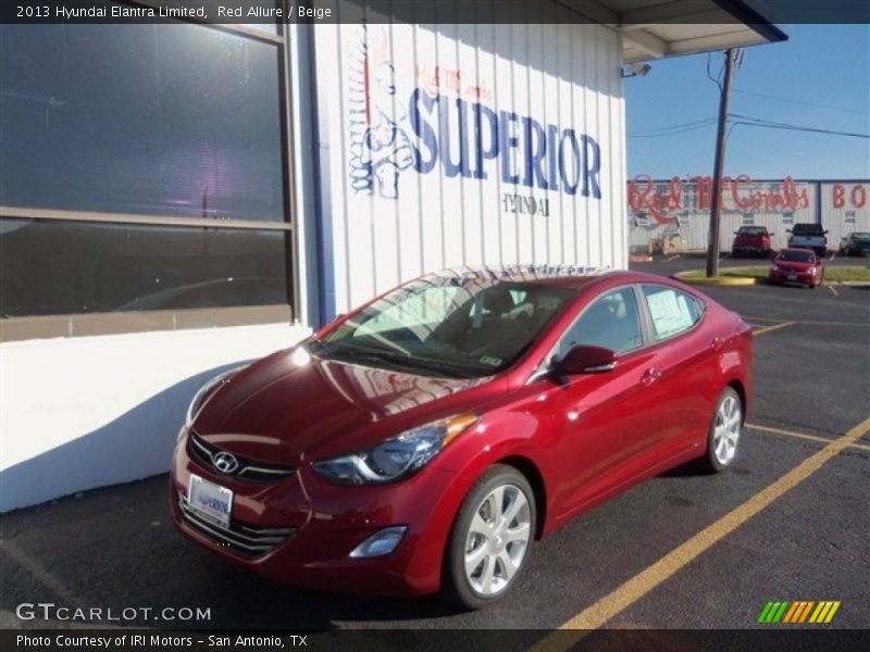 Red Allure / Beige 2013 Hyundai Elantra Limited