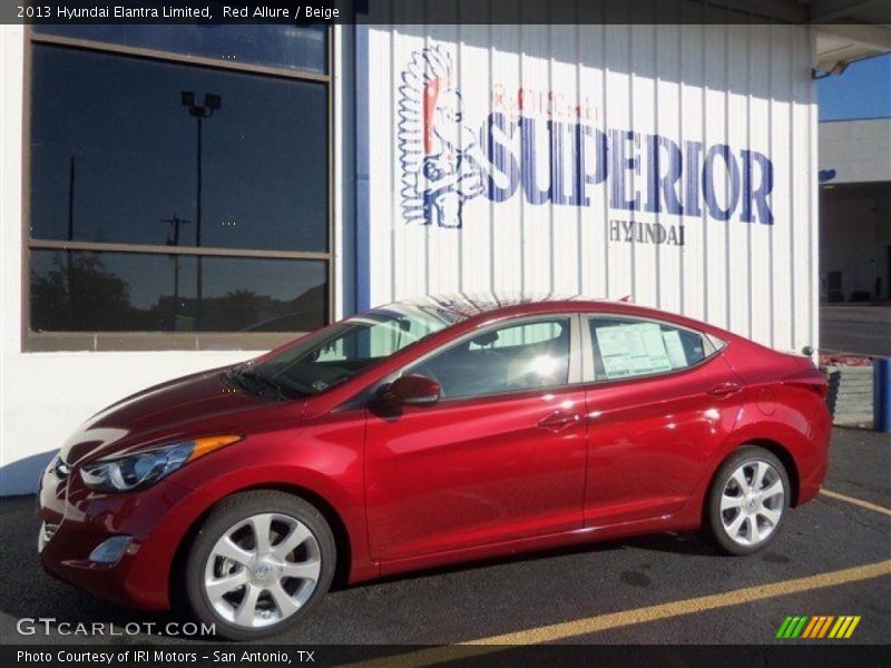 Red Allure / Beige 2013 Hyundai Elantra Limited